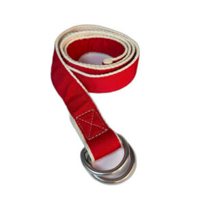 VTG Abercrombie & Fitch Red Ribbon Ivory Mesh D-Ring Adjustable 40.25" Belt Sz L